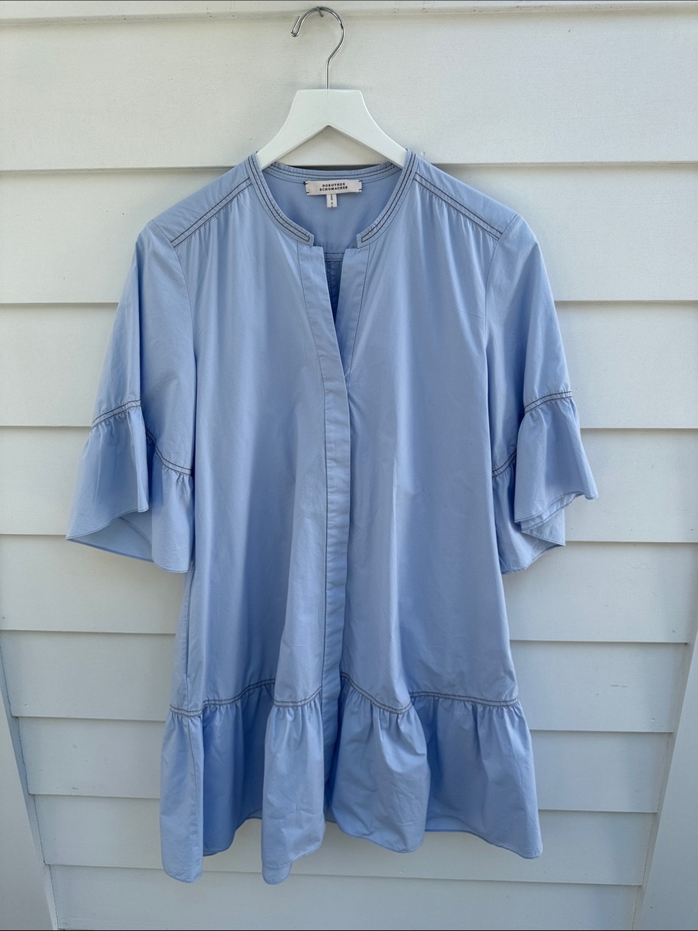 Light Blue Tiered Popover Tunic